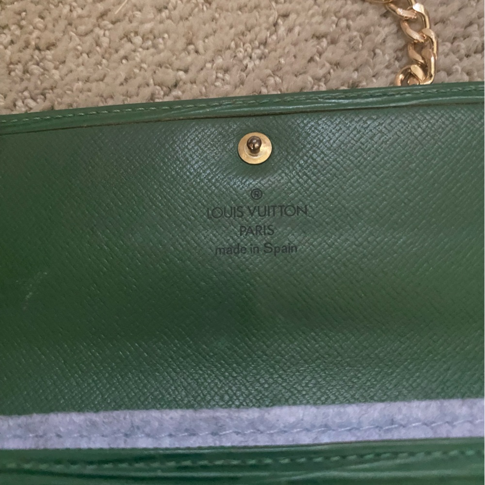 Louis Vuitton Sarah Epi leather wallet on chain green gold - Picture 8 of 9